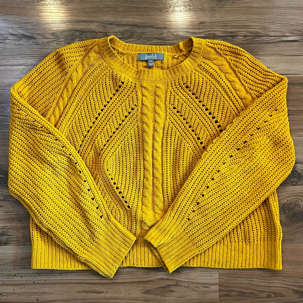 Fuzzy Golden Knit Sweater